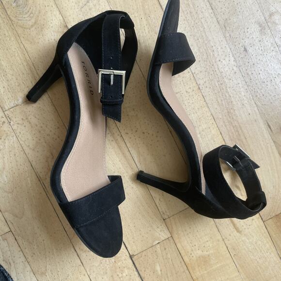 Torrid Black Faux Suede Ankle Strap Stiletto Heel (WW) Women’s‎ Size 7W - Picture 6 of 9